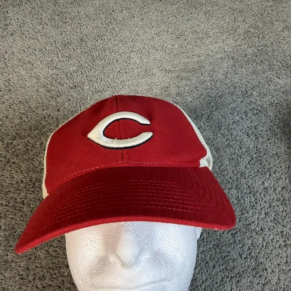 VTG Cincinnati Reds Hat Cap Strap Back Mens One Size Red MLB Twins Enterprise